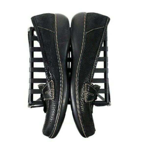 Clarks Collection Tasseled Loafer Womens Black Interest Reptilian Print 11N - Picture 5 of 13